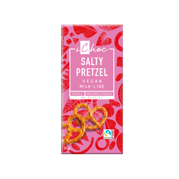 iChoc Luomu Salty Pretzel suklaa 80g OUTLET