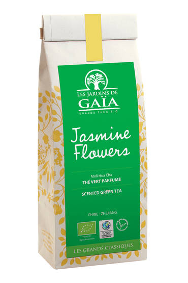 Les Jardins de Gaïa Luomu Jasmine Flowers  vihreä irtotee 100g 