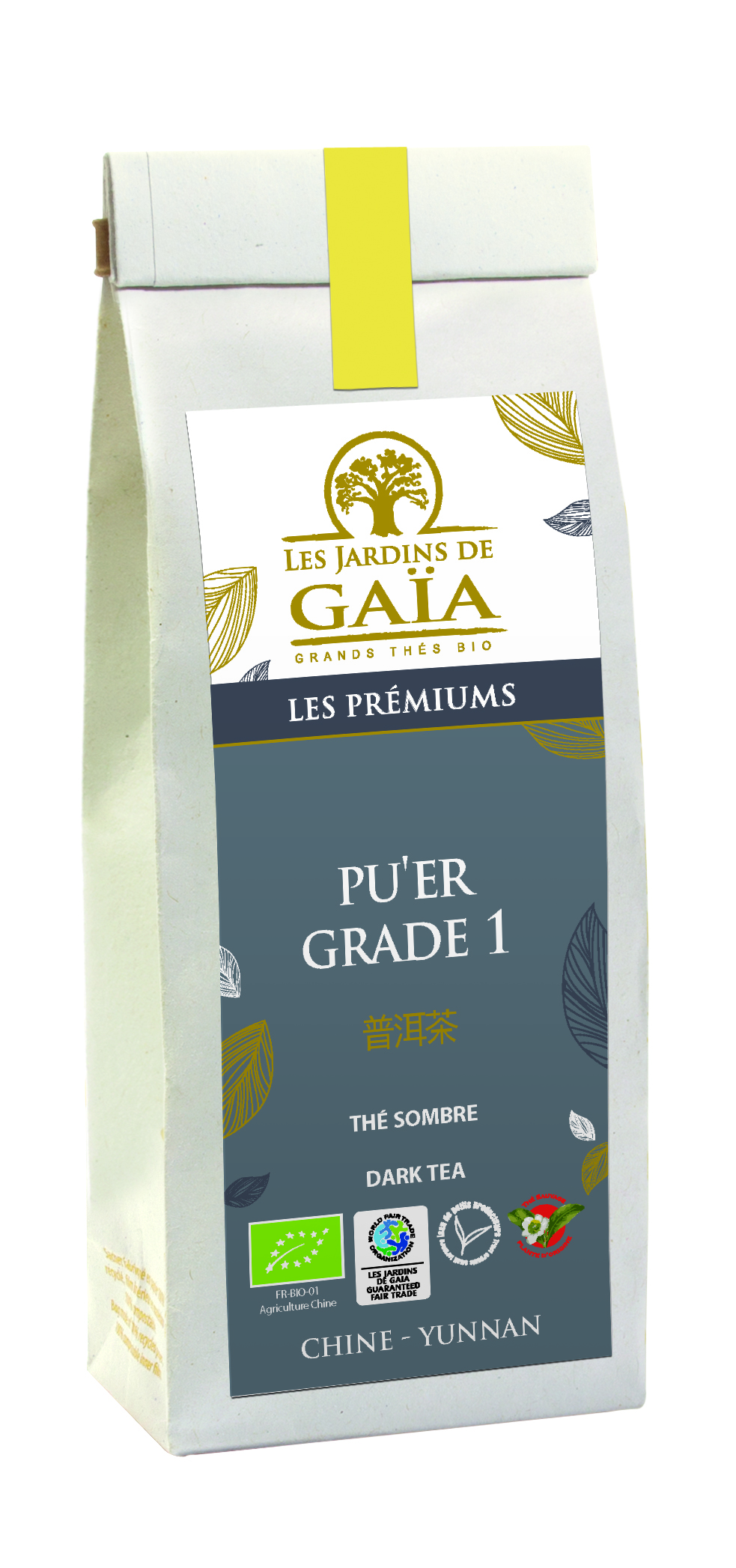 Les Jardins de Gaïa Luomu Premium Pu Erh Grade 1 irtotee 100g 