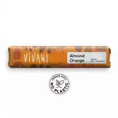 Vivani Luomu Manteli-appelsiini suklaapatukka 35g  OUTLET