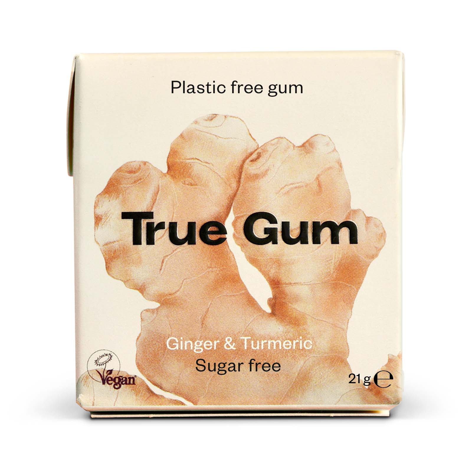 True Gum Inkivääri-Kurkuma luonnollinen ksylitolipurukumi 21g 